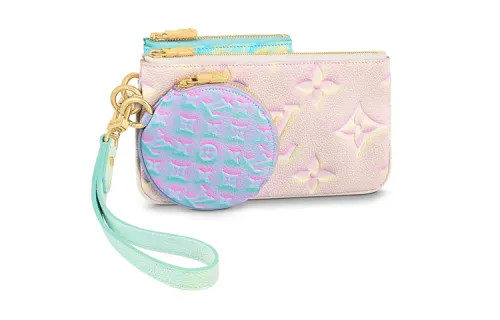 LOUIS VUITTON Trio Pouch Pink/Vert D'eau Green/Lilas Purple