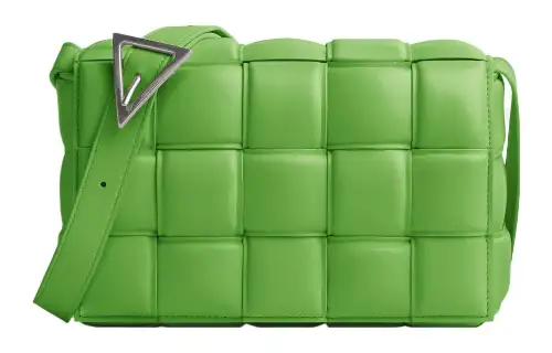 Bottega Veneta Padded Intreccio Cassette Crossbody Bag Acid Green