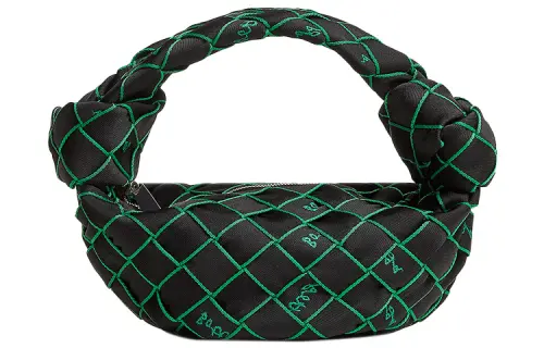 Bottega Veneta Double Knot Cloth Handbag Black