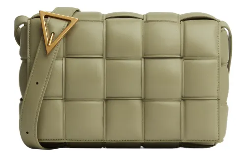 Bottega Veneta Padded Intreccio Cassette Crossbody Bag Travertine
