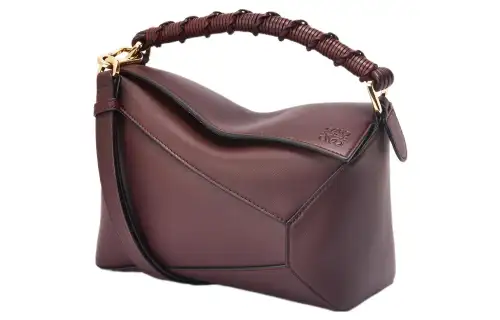 LOEWE Puzzle Calfskin Crossbody Bag Small Women's Plum