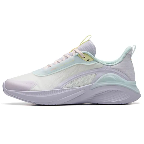 ANTA Running Collection Running Shoes Women's Low-Top Ivory White/Misty Purple/Ice Pink Blue
