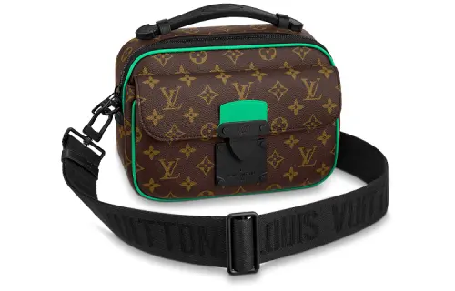 LOUIS VUITTON S Lock Messenger Monogram Macassar Minty Green