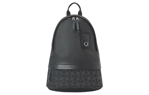 LOEWE Jacquard With Calfskin Backpack Regular Men's Black