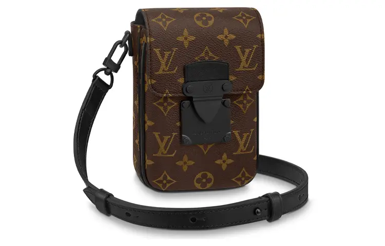 LOUIS VUITTON S Lock Vertical Wearable Wallet Monogram Macassar Brown/Purple