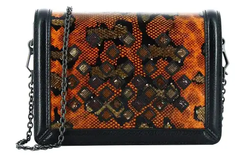 Bottega Veneta Snake Skin Shoulder Bag Women's Orange