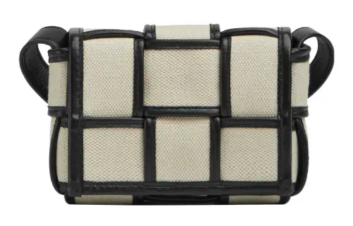 Bottega Veneta CASSETTE Pillow Bag Canvas Bag, Shoulder Bag, Crossbody Bag Mini Women's Natural/Black