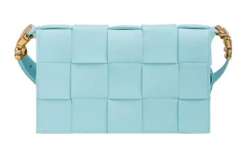 Bottega Veneta CASSETTE Cow Leather Tofu Bag Camera Bag, Shoulder Bag, Crossbody Bag Regular Women's Light Blue