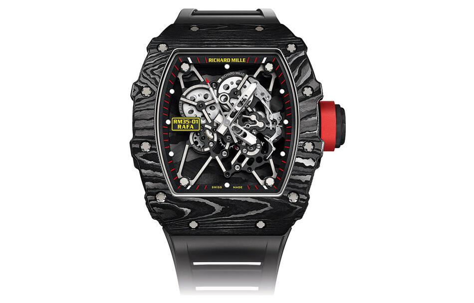 RICHARD MILLE Richard Mille manual mechanical movement Richard Mille men's watch Swiss watch 42.70*49.94mm black dial alloy carbon fiber case rubber strap