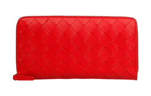 Bottega Veneta Leather Wallet Women's Red