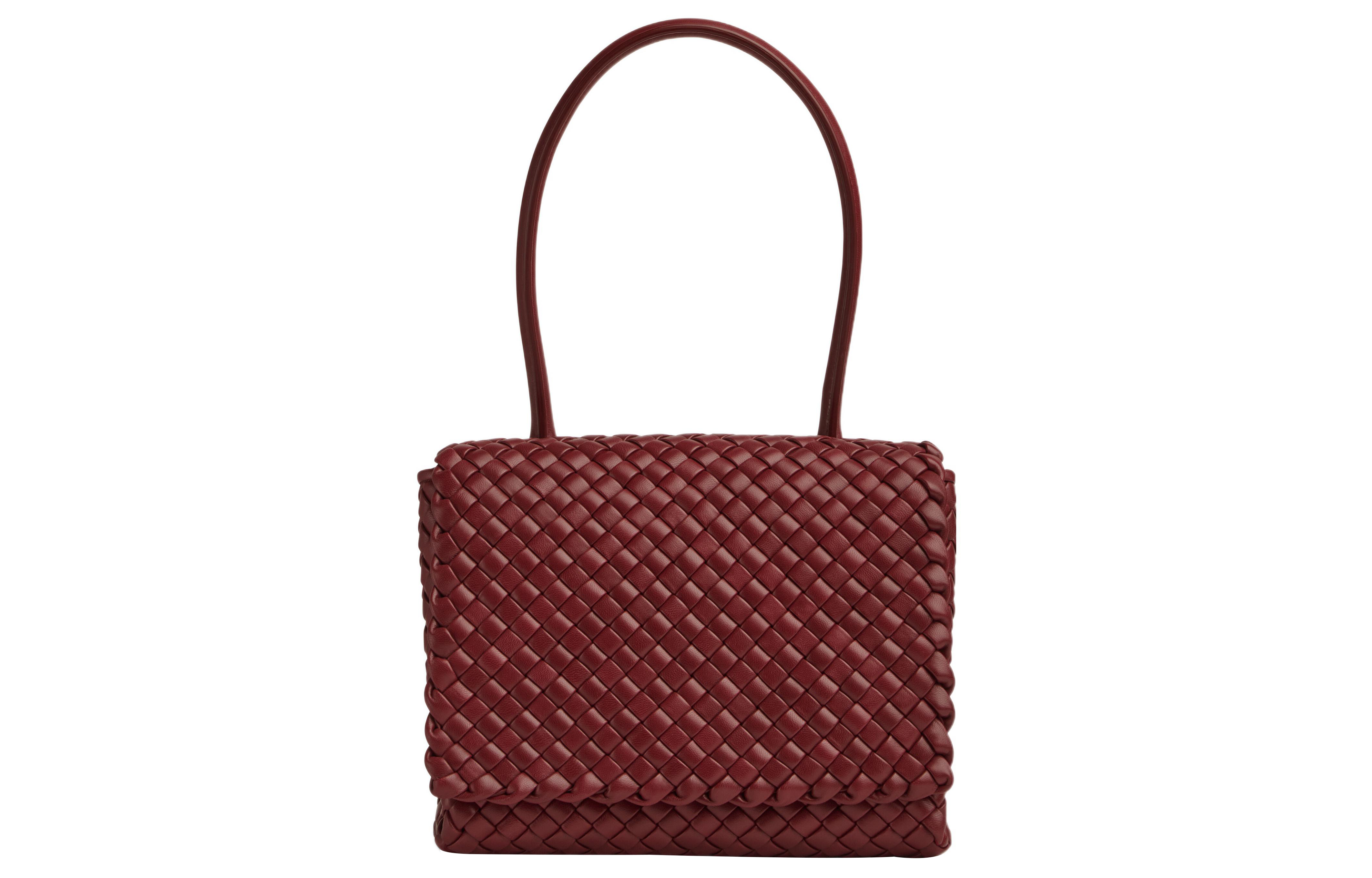 Bottega Veneta BV Patti Series Padded Sheepskin Woven Bag Handbag Women's Red