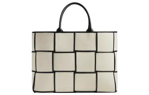 Bottega Veneta ARCO Leather Handbag Large Women's Natural & Black