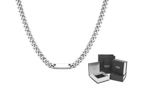 OWO Titanium Steel Cuban Necklace Men's Silver