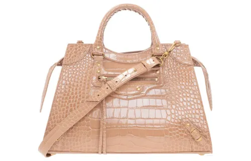 Balenciaga Cow Leather Handbag Small Women's Light Umber