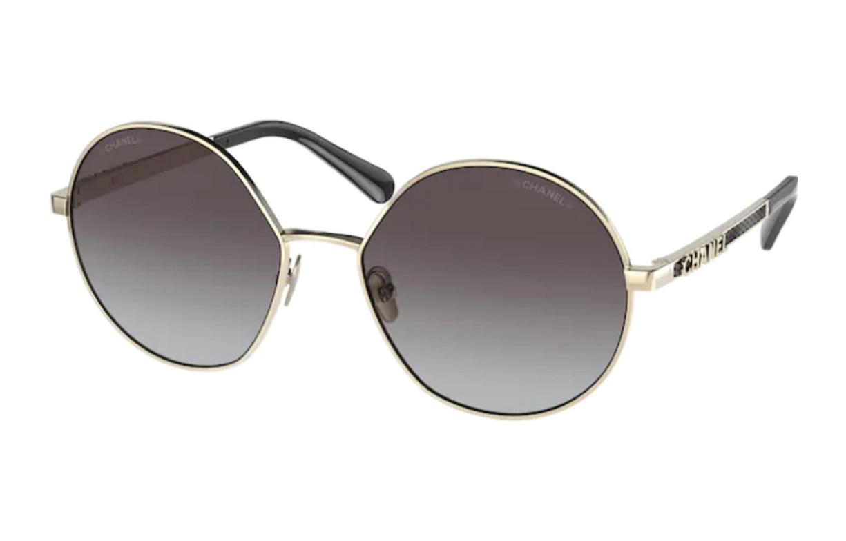 CHANEL Fashion Trend Metal Oval Sunglasses Women's