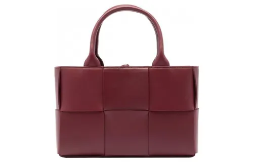 Bottega Veneta Leather Tote Bag, Shopping Bag, Handbag, Shoulder Bag Women's Burgundy