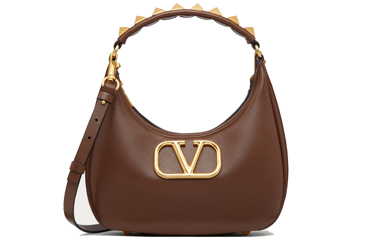 Valentino Valentino, big pen with zipper, leather brown bag