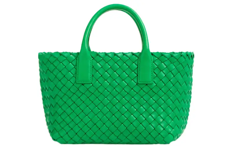 Bottega Veneta Cabat Intreccio Tote Bag Mini Parakeet