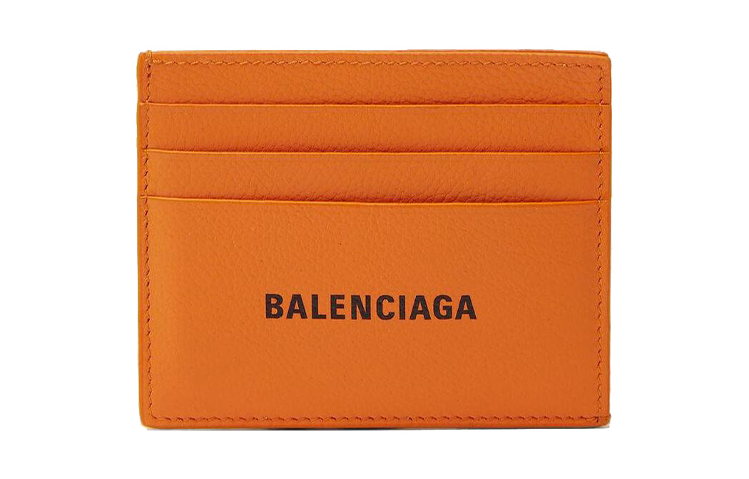 Balenciaga Grained Calfskin Card Holder Card Holder Men's Orange