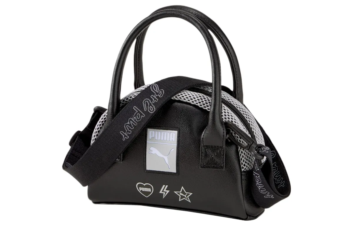 PUMA Polyurethane Handbag, Shoulder Bag, Crossbody Bag Mini Women's Pure Black