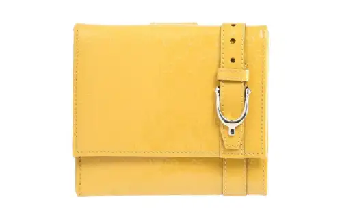 GUCCI Patent Leather Wallet Women's Yellow