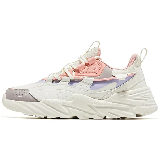 Erke Running Shoes Women's Low-Top Ivory/Mineral Pink