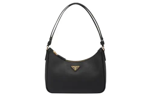 PRADA Saffiano Leather Shoulder Bag, Handbag, Shoulder Bag Women's Black