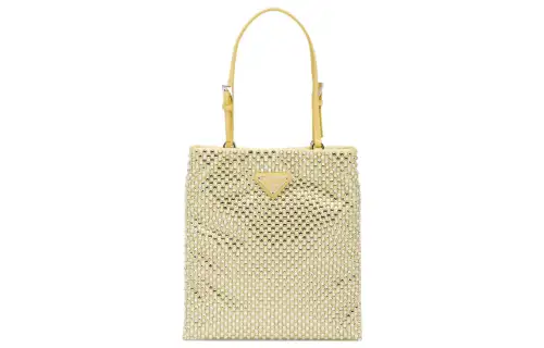 PRADA Fabric Tote Bag, Shopping Bag, Shoulder Bag, Crossbody Bag, Handbag Regular Women's Pineapple Yellow