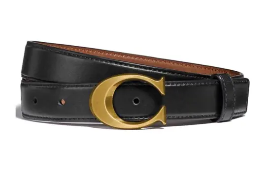 COACH Leather Belts Women's Black Width 2.5cm