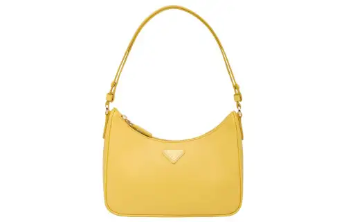 PRADA Saffiano Leather Shoulder Bag, Handbag, Shoulder Bag Women's Sunlight Yellow