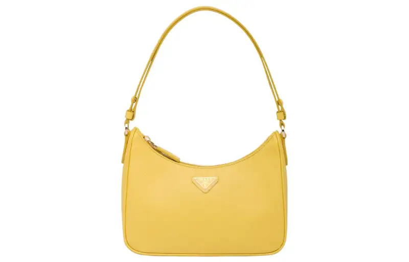 PRADA Saffiano Leather Shoulder Bag, Handbag, Shoulder Bag Women's Sunlight Yellow