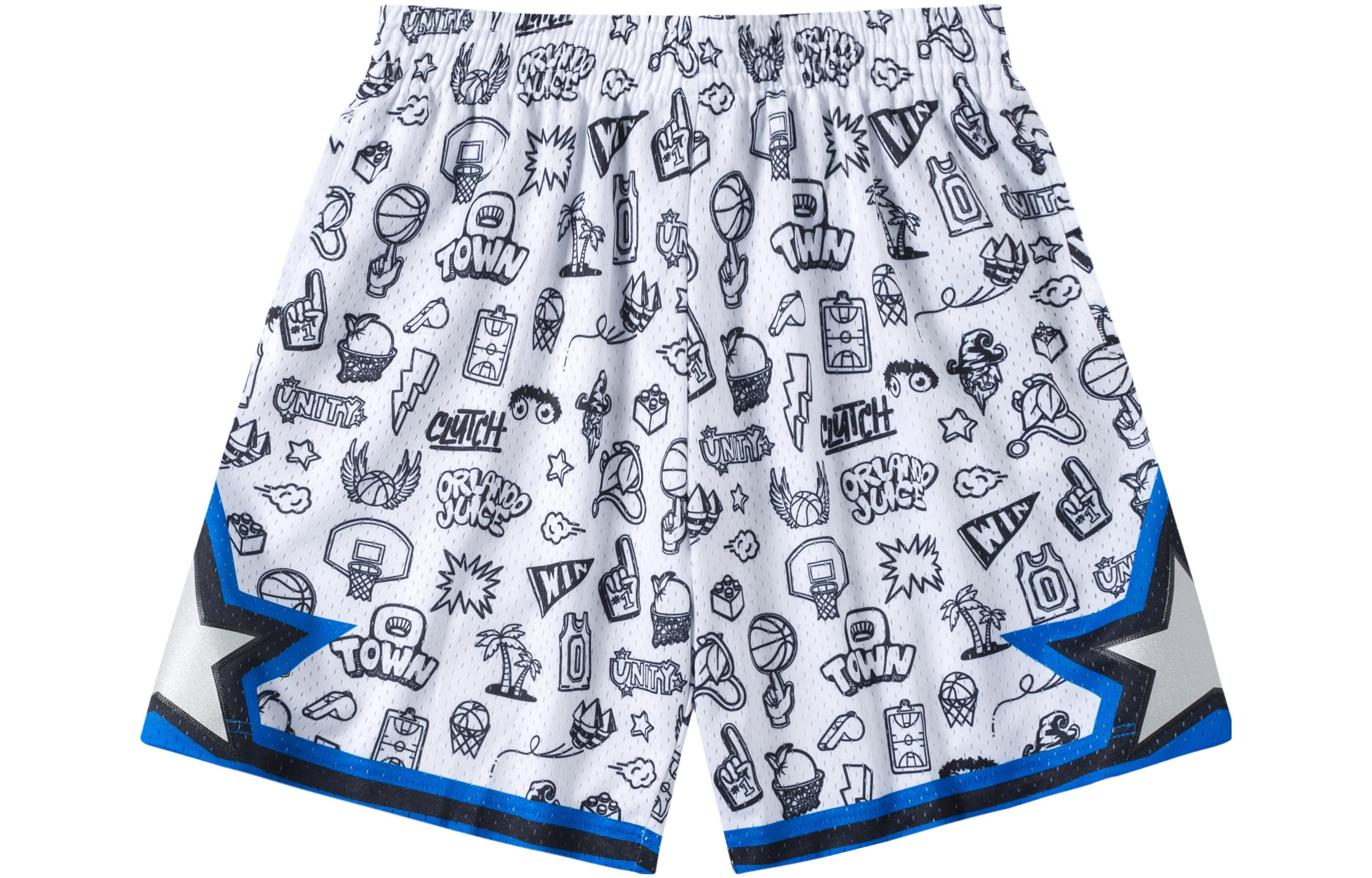 Mitchell Ness Basketball Shorts Men’s White Moderate Straight Fit Pants