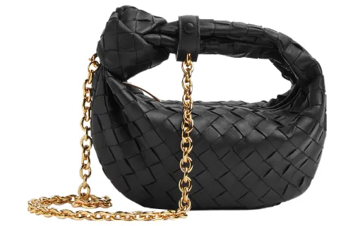 Bottega Veneta Jodie Sheepskin Leather Shoulder Bag, Handbag Mini Women's Black
