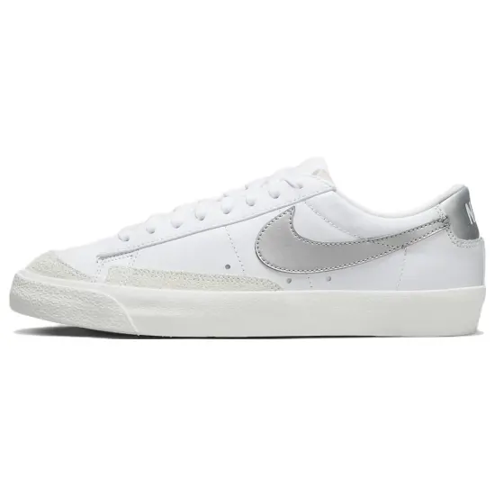 Nike Blazer Low 77 White Metallic Silver Women's