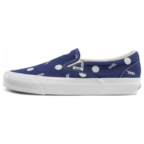 Vans Slip-on Skateboarding Shoes Unisex Low-top White/blue