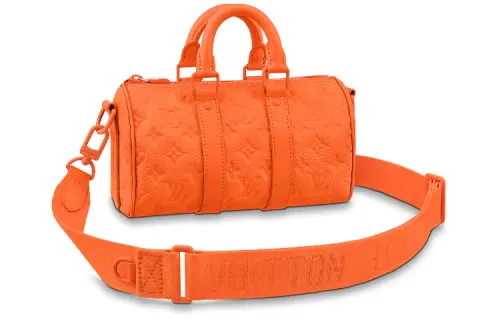 LOUIS VUITTON Keepall Bandouliere 25 Monogram Embossed Orange