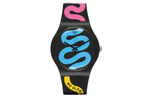 SWATCH Unisex Black Watch SUOB108