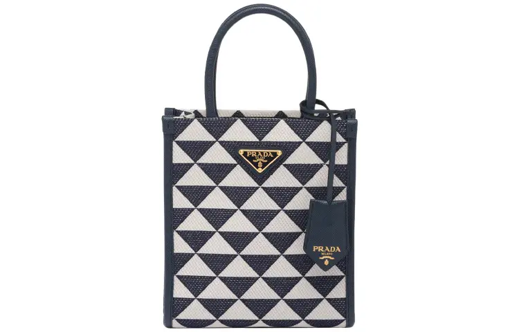 PRADA Fabric One Shoulder Handbag, Crossbody Bag Regular Women's Baltic Sea Blue/Pink Mist White