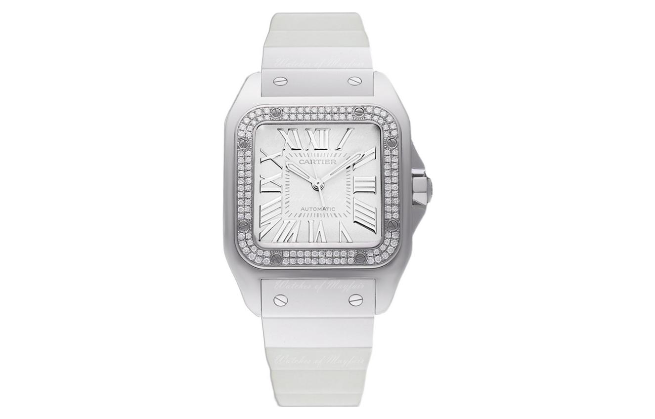 CARTIER SANTOS DE Automatic Mechanical Movement 100m Waterproof Men's Watch 44.2mm White Dial