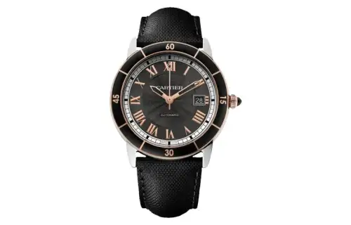 CARTIER Round Series Automatic Mechanical Movement 100m Waterproof Men's Watch 42mm Black Dial