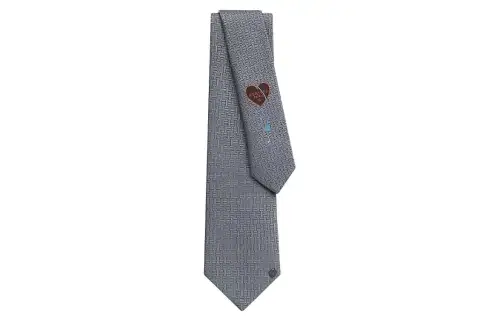 HERMES La Clef Du Bonheur Ties Men's Gray