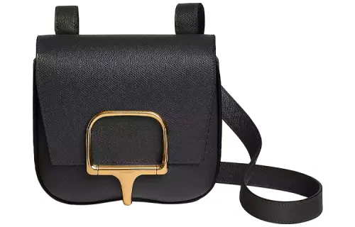 HERMES Della Cavalleria Epsom Leather Crossbody Bags Mini Women's Noir Black