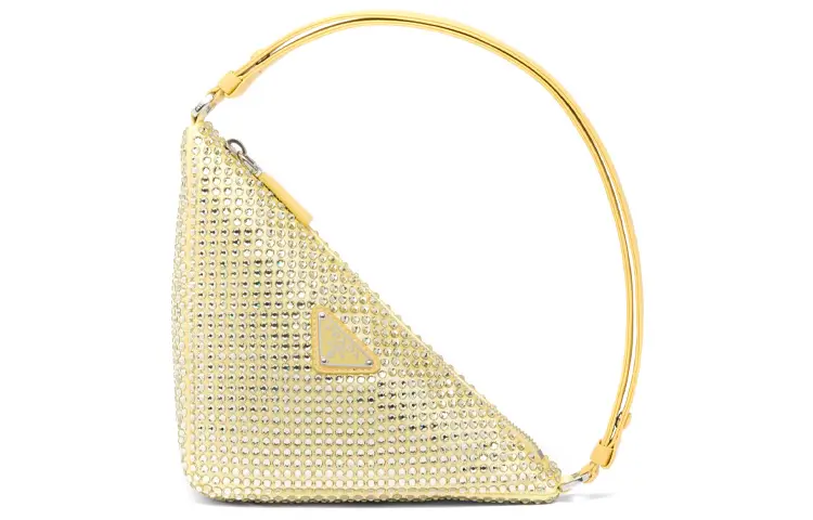 PRADA Fabric Clutch Handbag Women's Pineapple Yellow