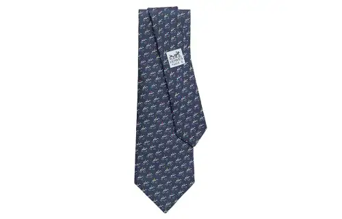HERMES Ties Men's Marine Blue
