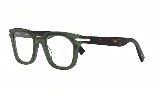 DIOR Green Square Glasses With Havana Frame