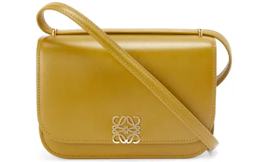 LOEWE Goya Smooth Cow Leather Shoulder Bag, Crossbody Bag Small Women's Ochre