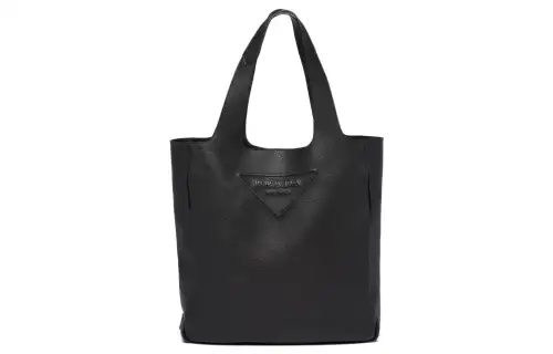 PRADA Leather Tote Bag, Shopping Bag, Handbag Regular Men's Black