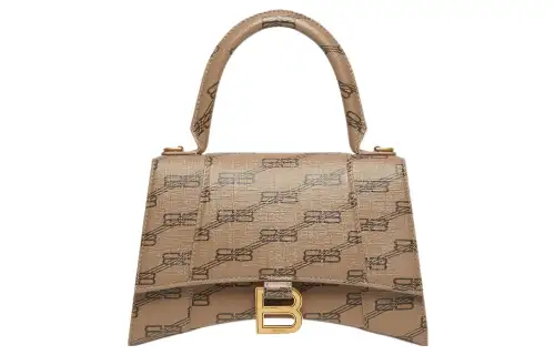 Balenciaga Hourglass Coated Canvas Hourglass Bag, Shoulder Bag, Crossbody Bag, Handbag Small Women's