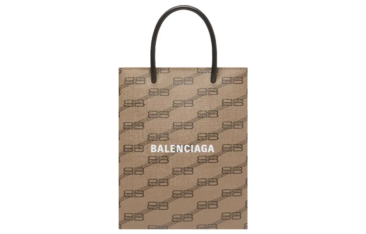 Balenciaga Coated Canvas Shoulder Bag, Crossbody Bag Handbags Large Women's Beige & Brown