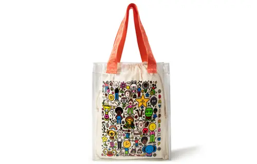 A BATHING APE PVC Tote Bag, Shopping Bag, Shoulder Bag, Handbag Regular Unisex White
